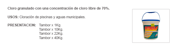 Hipoclorito de Calcio